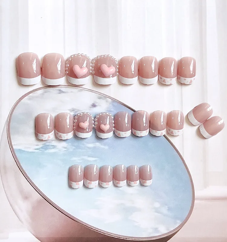 Short Round Fake Nails Star Clouds Press On False Nail Tips with Designs Set Bow French Nail Art Decoration Manicure Tools Short Round Fake Nails Star Clouds Press On False Nail Tips with Designs Set Bow French Nail Art Decoration Manicure Tools