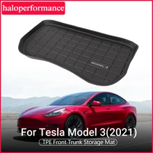 Akcesoria Model3 przednia mata do bagażnika samochodowego do modelu Tesla 3 2021 TPE wodoodporna i poręczna podkładka do noszenia Model 3 tesla nowość