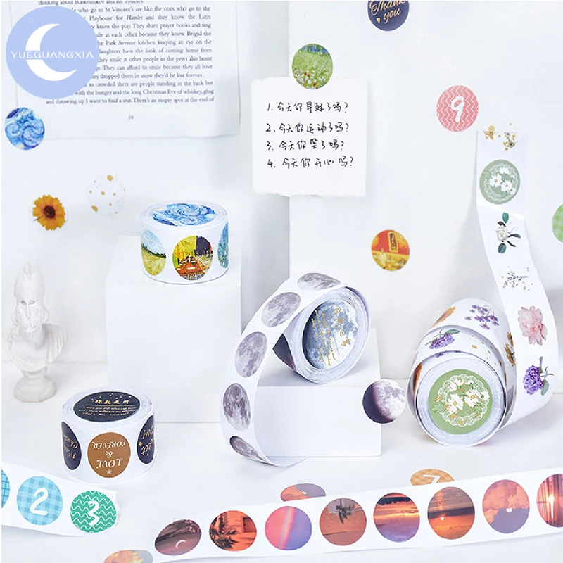 

YueGuangXia Ins Dot Bullet Journaling Deco Adhesive Tapes Sticker Foggy PET Junk DIY Material Masking Stationery Tapes 6 Designs
