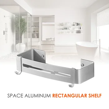 

Aluminum Alloy Bathroom Shelf Punch-free Shower Shampoo Tray Single Tier Soap Cosmetic Storage Rack Bathroom Holder Organizer