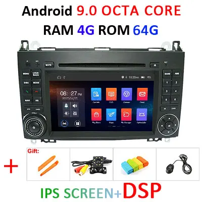 DSP ips Android 9,0 4G 64G rom 2 DIN DVD для Mercedes Benz Sprinter B200 W209 W169 W169 b-класс W245 B170 Vito W639 gps радио - Цвет: 9.0 4G 64G IPS DSP