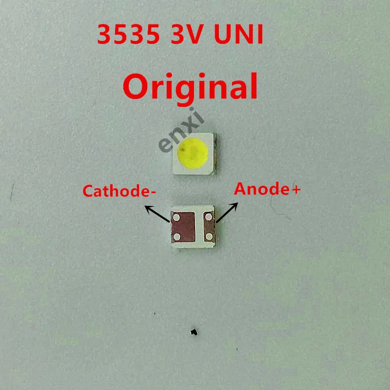 

50pcs Original For UNI SMD LED Diode 3535 3v Flip-Chip cold White For TV Backlight LCD Lamp Beads Maintenance