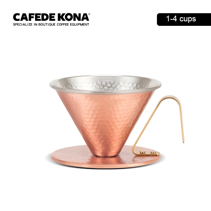 CAFEDE KONA кофейная капельница Высокое качество конический медный фильтр чашка ручной варки фильтр чашка сделано в Tsubame 1-2cups/1-4cups
