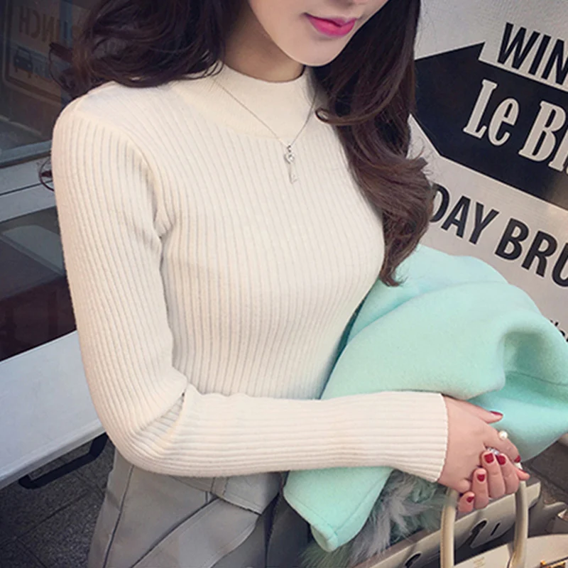 Sueters de mujer moda 2019 Women Autumn Winter Pullover Sweaters Sexy Slim Maglioni donna Knitting Winter Tops for Women