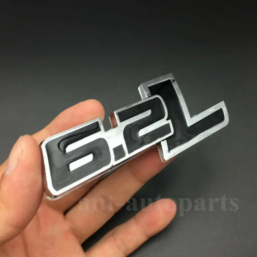 

Metal Chrome Black 6.2L Car Auto Side Fender Trunk Emblem Badge Decal Sticker