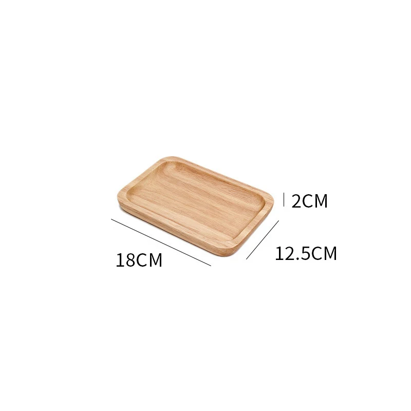 8 Rubber Wood Round Japanese Dinner Plate Rectangle Serving Tray Beef Steak Fruit Snack Tray Restaurant Food Cutlery Storage Plate - Цвет: 8