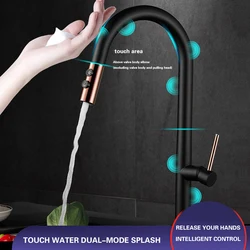 Smart Touch Kitchen Faucets Crane For Sensor Kitchen Water Tap Sink Mixer Rotate Touch Faucet Sensor Water Mixer