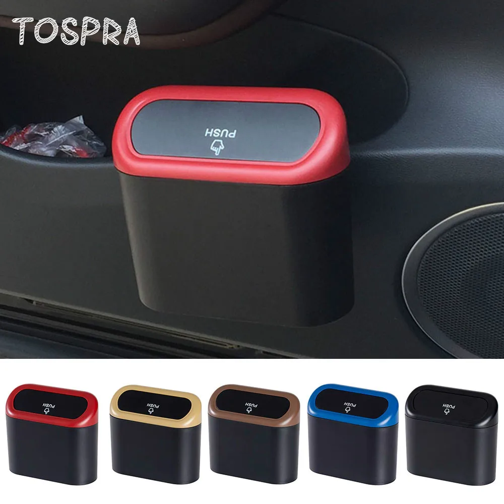 

Car Trash Can Interior Organizer Storage Box Car Garbage Bag Press Sealed Trash Can Auto Storage Bin Accessories Rubbish Holder