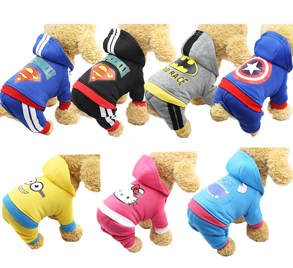 

pets clothes dog clothes four legged clothes cartoon autumn and winter new four legged clothes leisure sports dog hoodie