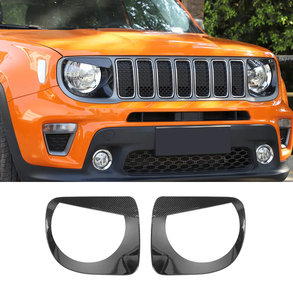 Для Jeep Renegade+ автомобиль передний светильник декоративное кольцо Крышка отделка автомобиль аксессуар для укладки 2 шт./компл