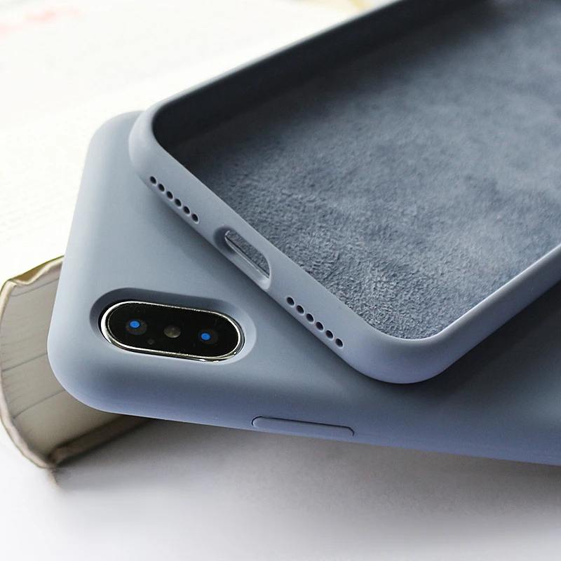 

Silicone Case For iPhone 6 6S 7 8 Plus X XS Max XR Matte Soft TPU Liquid Phone Case For apple XS Max Case Fundas Full Protective