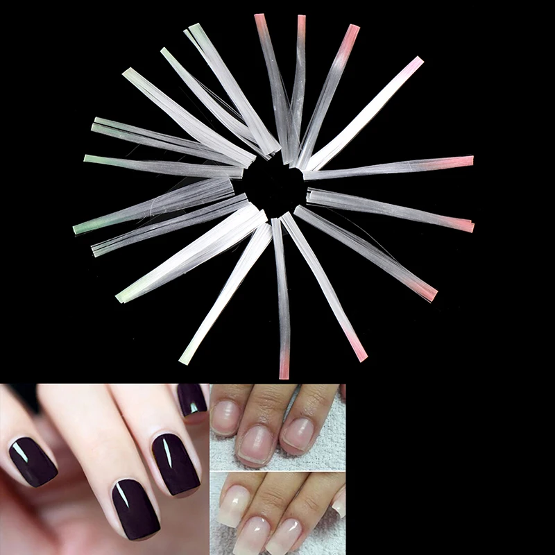 10pcs/bag Silk Fiber Nail Form Acrylic Tips Extension Gel Nail Accessory Glass Fiber Nail Extension Paper Tool