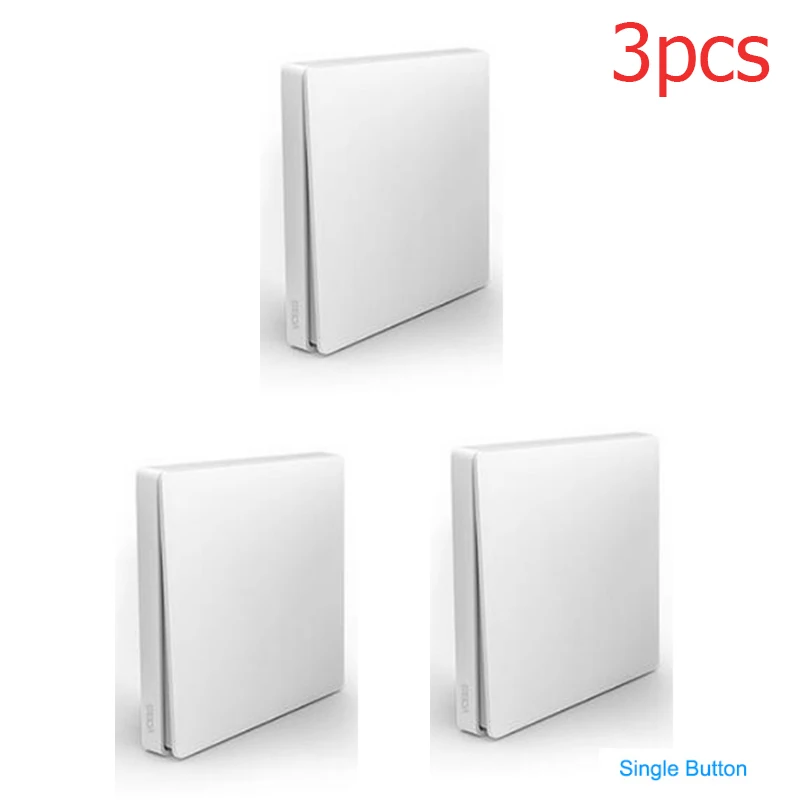 single button-3pcs Умный переключатель Aqara с дистанционным управлением ZiGBee wifi беспроводной ключ настенный выключатель работает с приложением mi jia mi Home - Цвет: single button-3pcs