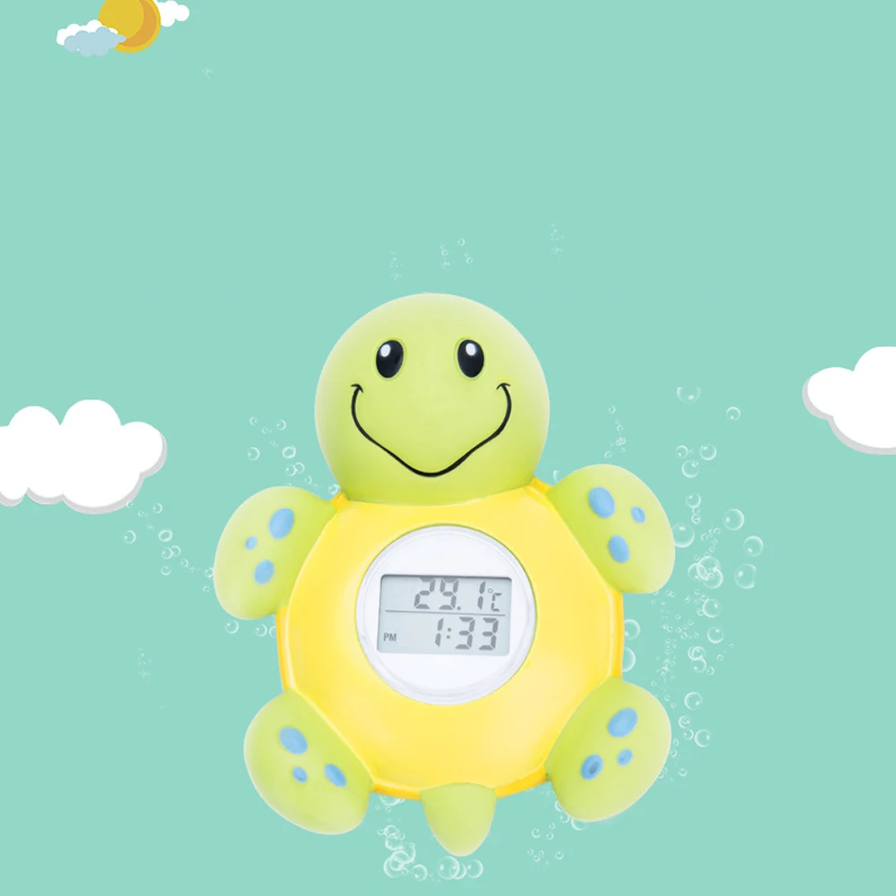 Цифровой животный дизайн игрушки черепаха форма часы датчик для купания воды ребенок плавающий термометр для ванной