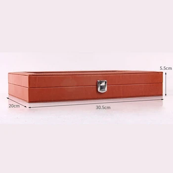 

12 Pen Box Leather Pen Display Box PU Pen Storage Box Leather Pencil Case Storage Box