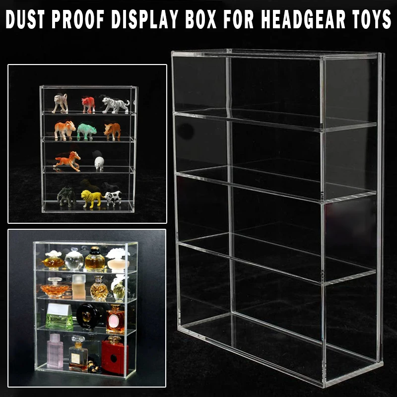 Acrylic Display Storage Box Sliding Door For Craft Jewelry Action Figures Home Storage