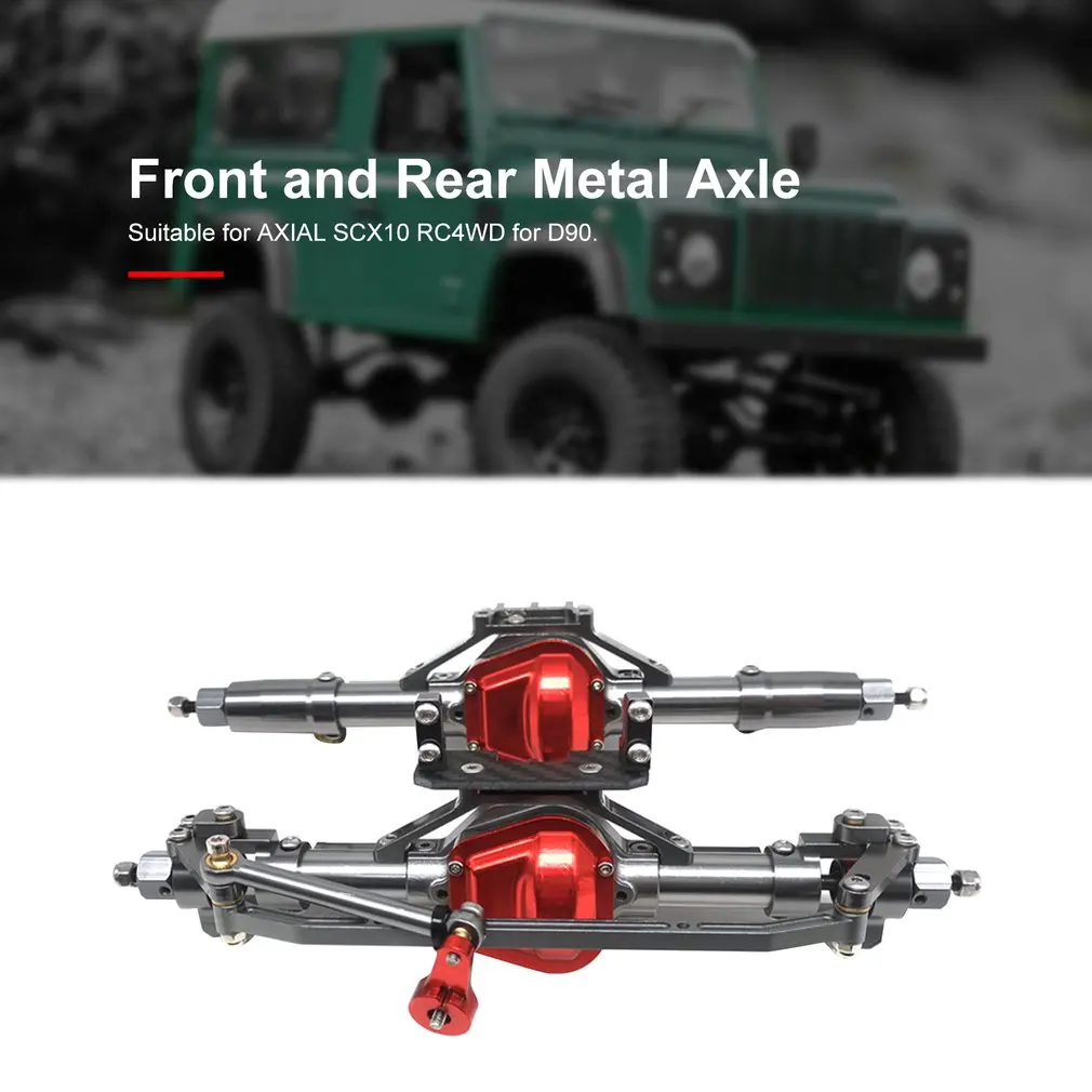 

RC Car Complete Alloy Front And Rear Axle With Arm CNC Machined For 1:10 RC Crawler for AXIAL SCX10 RC4WD for D90