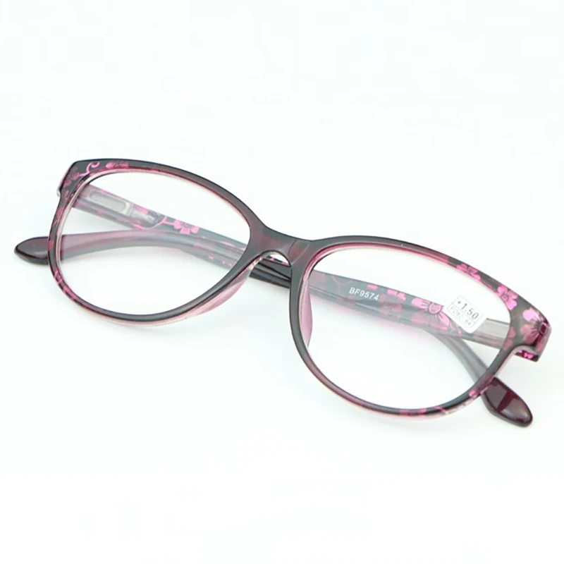 Новые цветочные очки для чтения женские модные овальные ТП очки рамка женские удобные пресбиопические очки дальнозоркость 1,0-4,0 R250