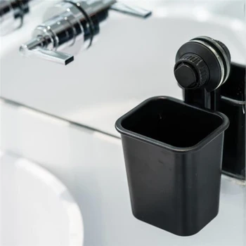 

1 PC Suction Cup Toothbrush Cup Holder Rack Plastic Holder Toothpaste Storage Box for Kitchen Bathroom Toilet Black