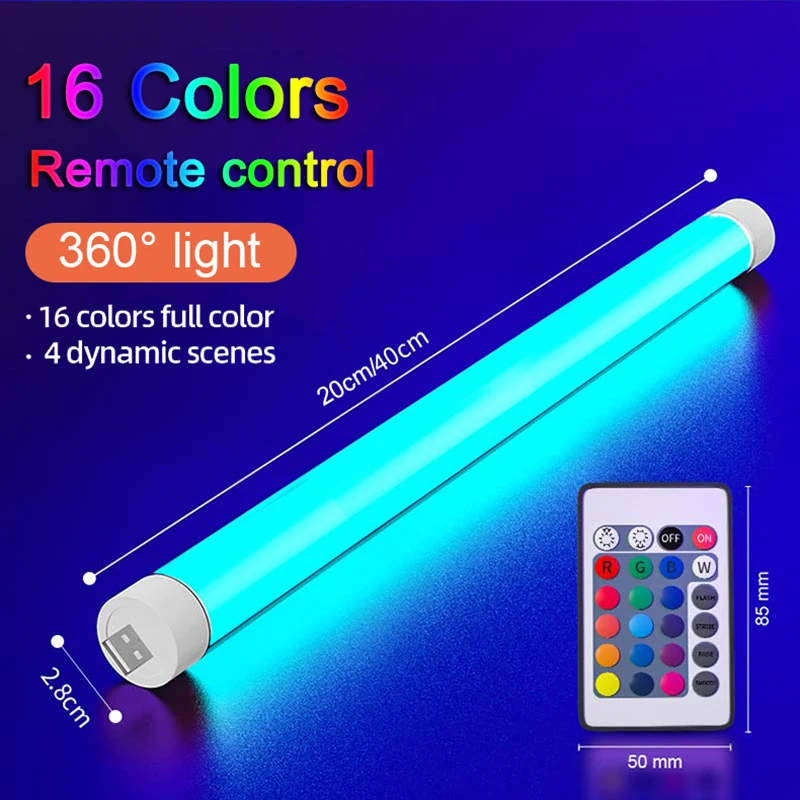 Portable LED Fill Light RGB Lamp Colorful Atmosphere Night Lights Photography Lighting Stick USB Powered Selfie Lamp Live Beauty star wars night light