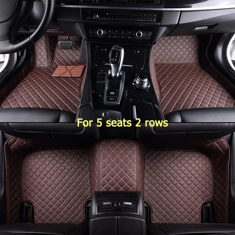 For 5 seats 2 rows KADULEE пользовательские автомобильные коврики для Lexus ES IS-C IS LS NX GS CT GX LX570 RX350 LX RC RX300 LX470 ES300 ES 200 автостайлинг - Название цвета: For 5 seats 2 rows