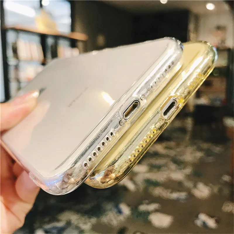 Soild Прозрачный чехол для телефона карамельного цвета для iPhone 11 Pro Max X XS Max 6 6S 7 8 Plus Мягкий цветной из термопластичного полиуретана защитная задняя крышка