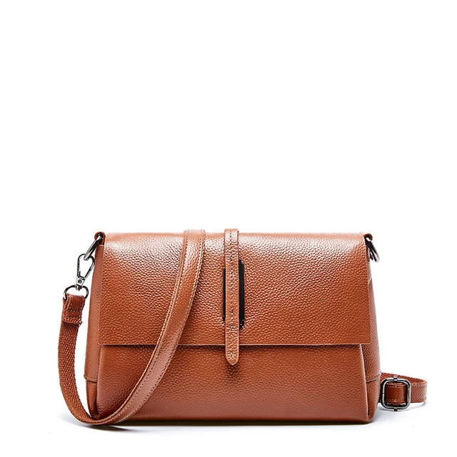 Genuine leather shoulder bag women vintage messenger bags ladies crossbody bags natural skin purses and handbags
