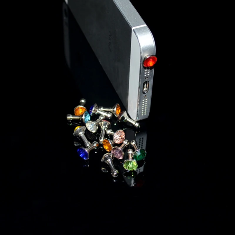 1 шт Bling универсальная 3,5 мм Алмазная заглушка для входа наушников мобильного телефона штекер для iPhone 6 5S/samsung/htc sony Пылезащитная заглушка для наушников пробка