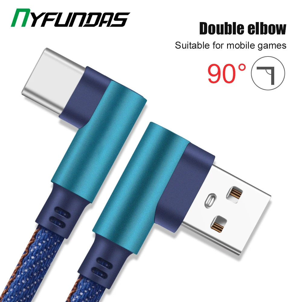 Кабель USB Type C 90 градусов для быстрой зарядки кабель Micro Redmi Note 8 Pro Samsung S10 S9 передачи