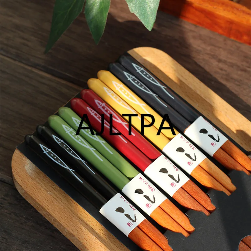 20set/lot Japanese Korean Style Reusable Chopsticks Natural Beech Wood Chopsticks Chinese Chopsticks Set Gift Pack CT0180