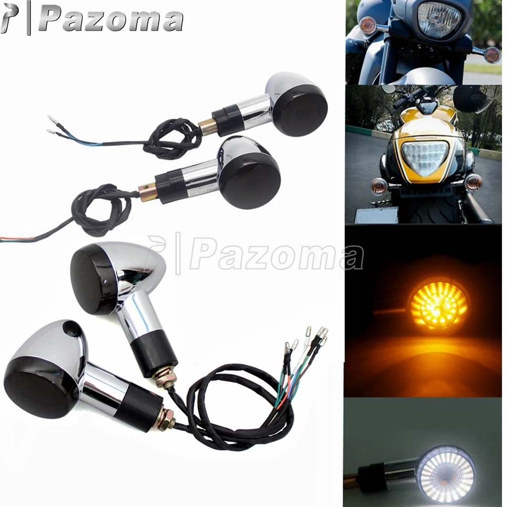 4PCS Front&Rear Motorcycle LED Turn Signal Lamp Blinker Light Indicator