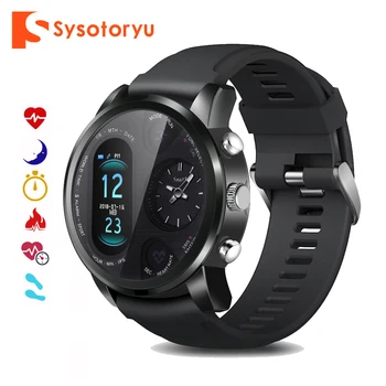 

SYSOTORYU T3pro Smart Watch Dual Time Zone Sport Men Waterproof Smartwatch Heart Rate Bluetooth Activity Tracker for IOS Android