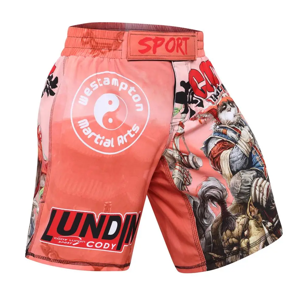 Мужские боксерские трусы с принтом MMA шорты для кикбоксинга Fight Grappling Короткие panda Muay шорты для тайского бокса sanda шорты для кикбоксинга
