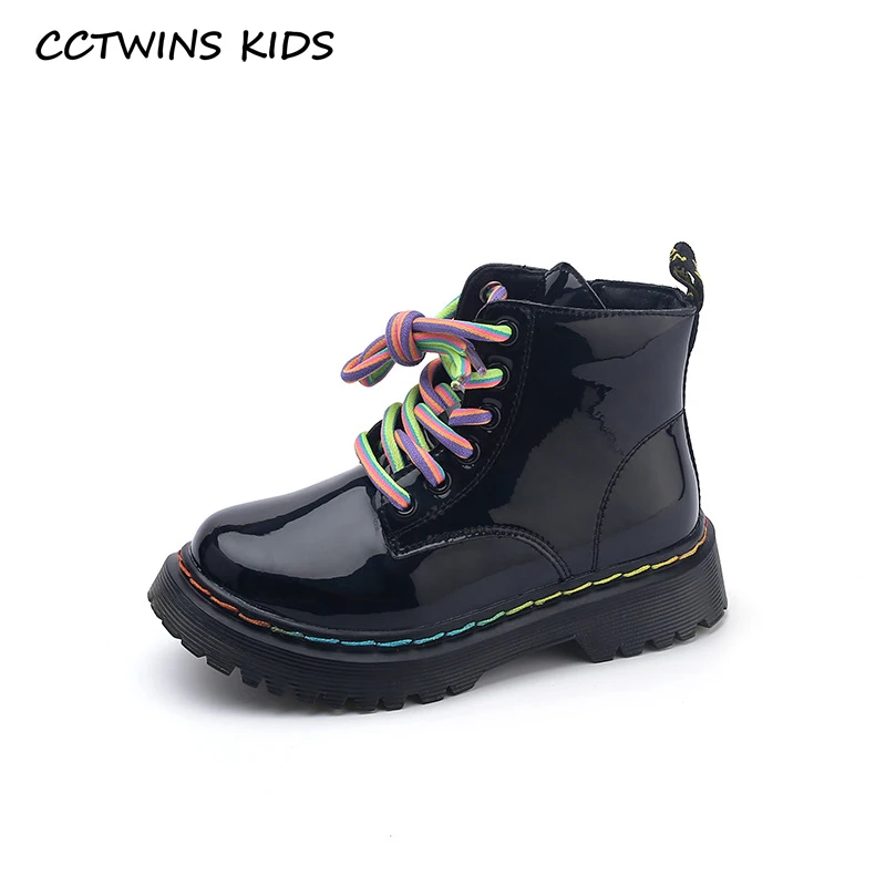 

CCTWINS Kids Boots 2020 Autumn Children Fashion Black Ankle Boots Baby Shoes Girls Boots Brand Toddlers Color Lace Boots FB1896