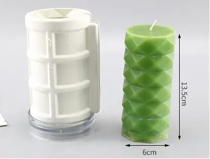 Light Green Сотовая форма для свечей Акриловая Прозрачная форма ароматерапия цилиндрическая форма для свечей - Color: Light Green