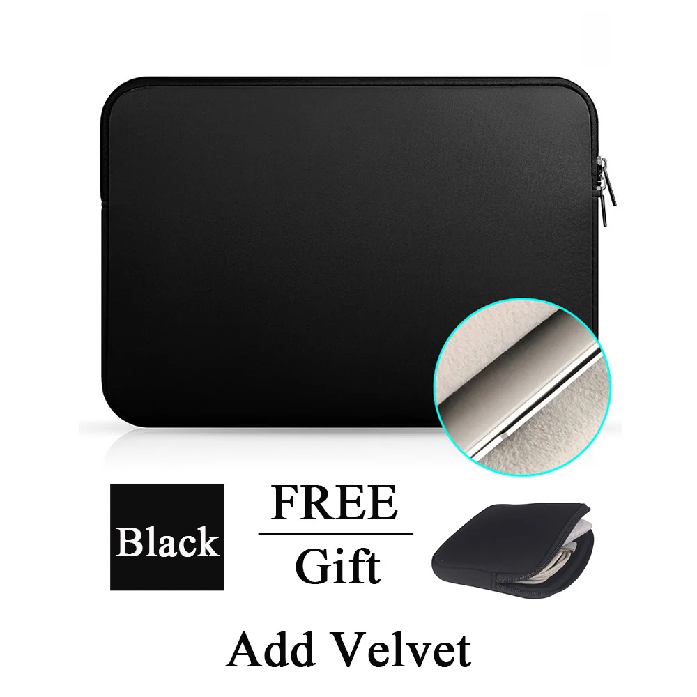 Black Add Velvet Кейс для ноутбука, планшета, чехол, сумка, 11 дюймов, 12 дюймов, 13 дюймов, 15 дюймов, 15,6 дюймов, для Macbook Pro, Air retina, 14 дюймов, для Xiaomi, huawei, hp, Dell - Цвет: Black Add Velvet