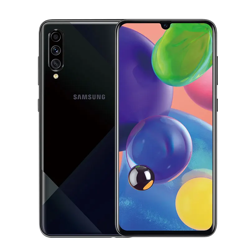 Смартфон samsung Galaxy A70s с 8-кратным зумом Поддержка Google Play NFC Supercharge 4500 мАч отпечаток лица ID 64 мп 4 камеры - Цвет: 8G 128G Black