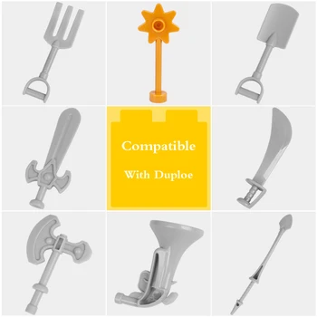 

Large Particles DIY Building Blocks Accessories Weapon Animal Car Figure Compatible Duploinglys Brick Toy for Children Kids Gift