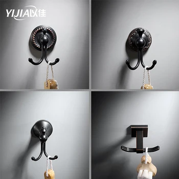 

Black bronze hook European black coat hook bathroom towel hook