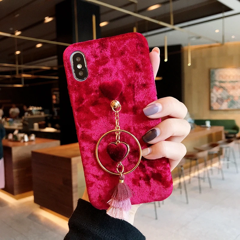 Любовь кулон чехол для телефона для iphone 11 Pro XS MAX XR красный чехол s с браслетом Для iphone X 6 6S 8 7 Plus Мягкий силиконовый чехол Capa - Цвет: Red villain
