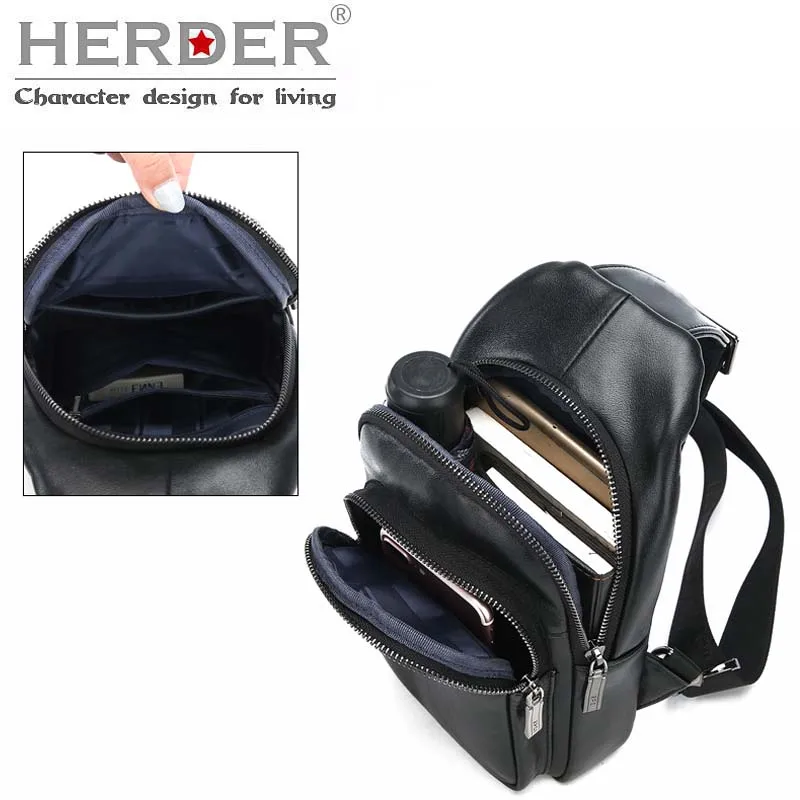 HERDER кожаная сумка, Мужская нагрудная сумка для путешествий, брендовая дизайнерская сумка на плечо, деловая сумка на плечо, мужская сумка-мессенджер