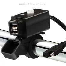 Мотоцикл руль зарядное устройство двойной USB адаптер Разъем для iPhone samsung телефонов LX9A