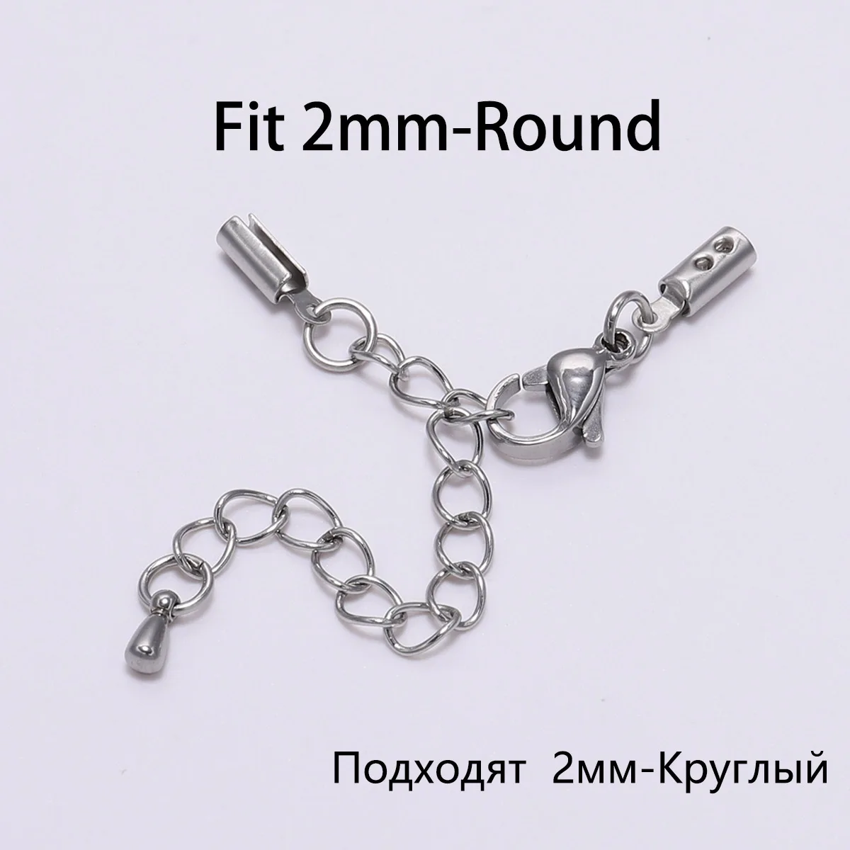 5 teile/los Fit 1-5mm Lederband Clips edelstahl Extender Kette Karabinerverschluss Stecker Für DIY Schmuck Machen armband – Detail 6