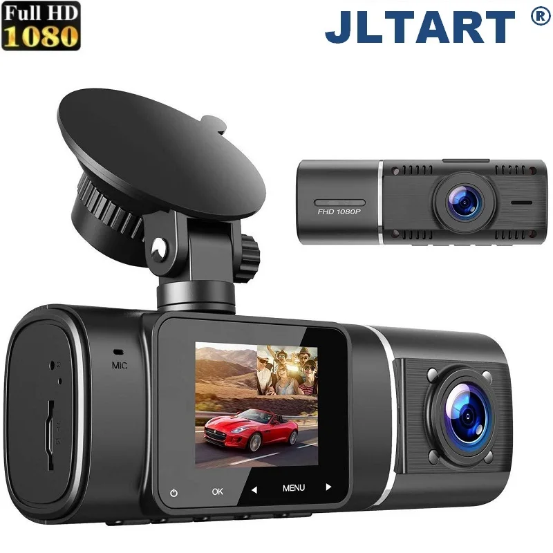 Jltart передний HD1080P + внутренний 720P видеорегистратор 1 5 дюймов Мини-Автомобильный