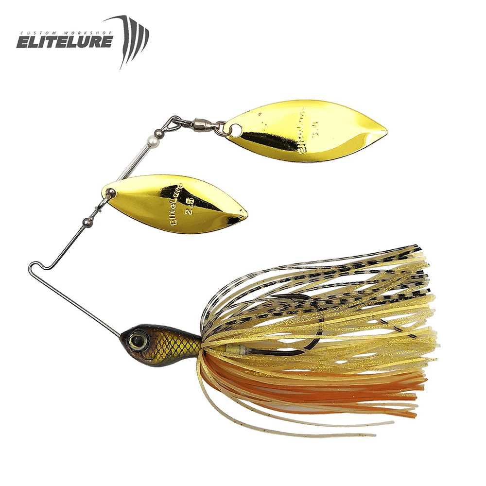EliteLure CF-S 10g/14g Fishing Spinnerbait Double-Leaves Sequin Spoon  Wobblers Buzzbait Lure Fishing Tackle For Bass Baits