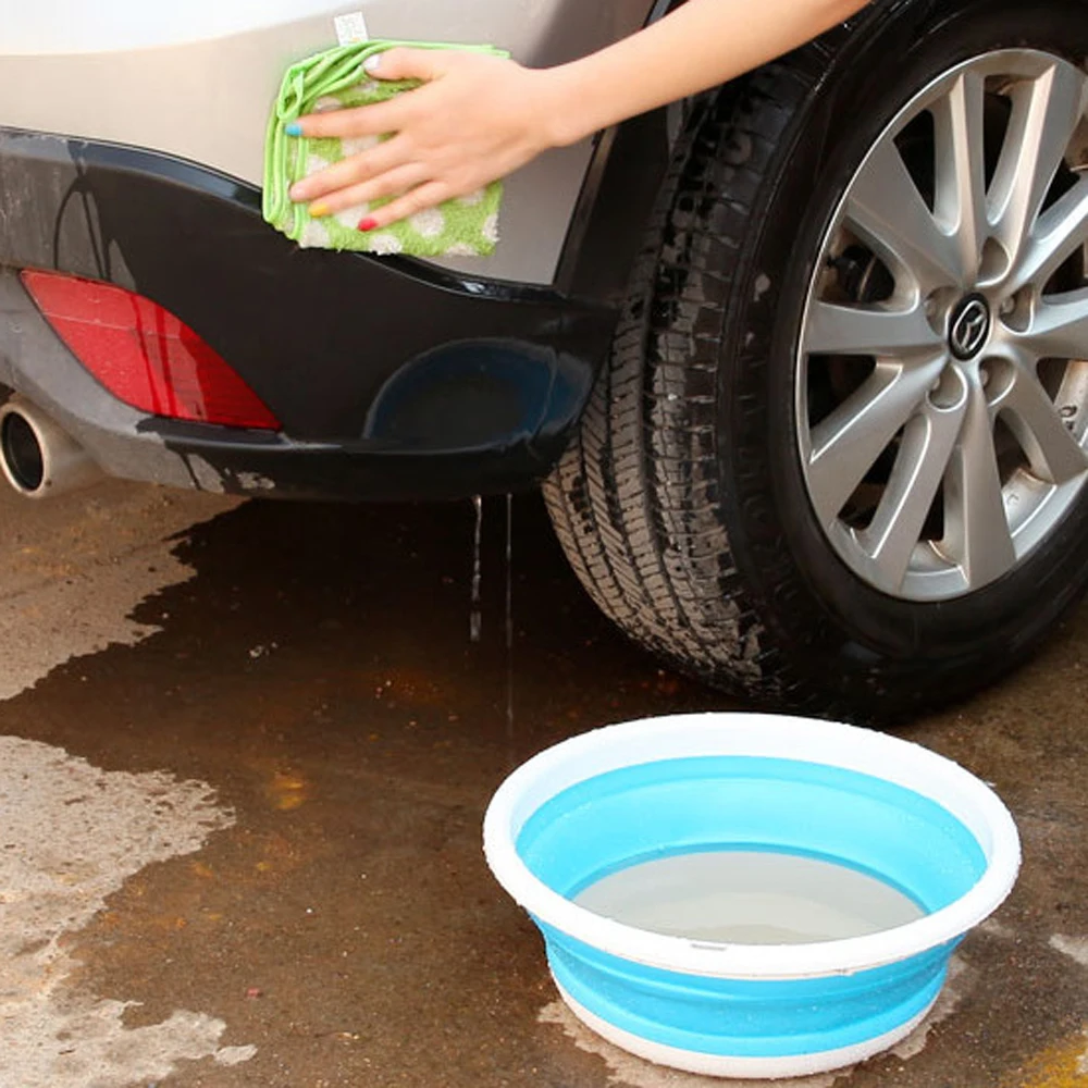 

Plastic Foldable Bucket Basin Home Car Travel Portable Folding Washing Tool Camping Picnic Face Basin Vegetable Fruit Container