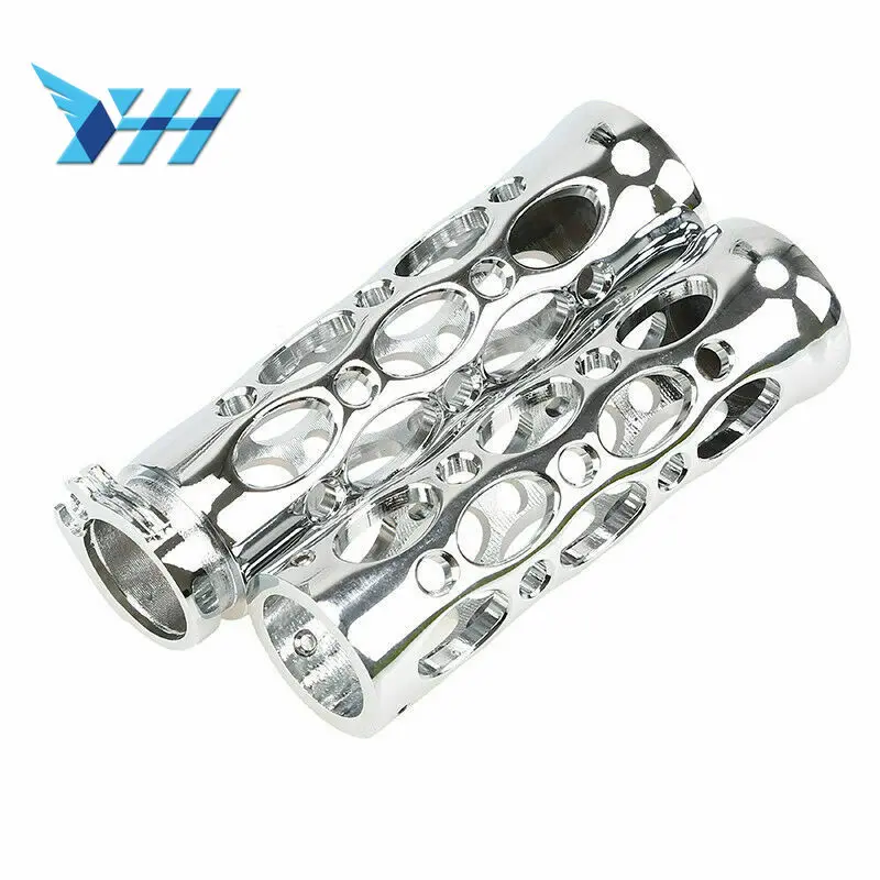 

1pair Chrome 1" Inch Hollow-Out Aluminum 25MM Motor Handlebar HAND GRIPS Handle Bars For Harley Cruiser Chopper Kawasaki