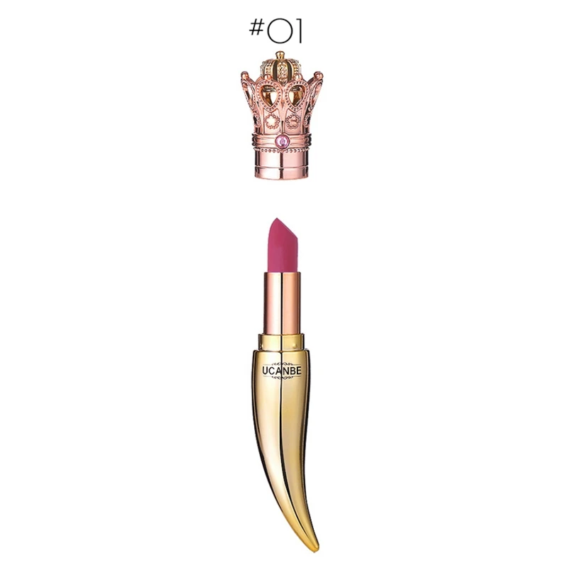 New Luxury Queen Make Up Lipstick Matte Long-lasting Gold Tube Lipstick European and American Beauty Makeup Batom Lipstick