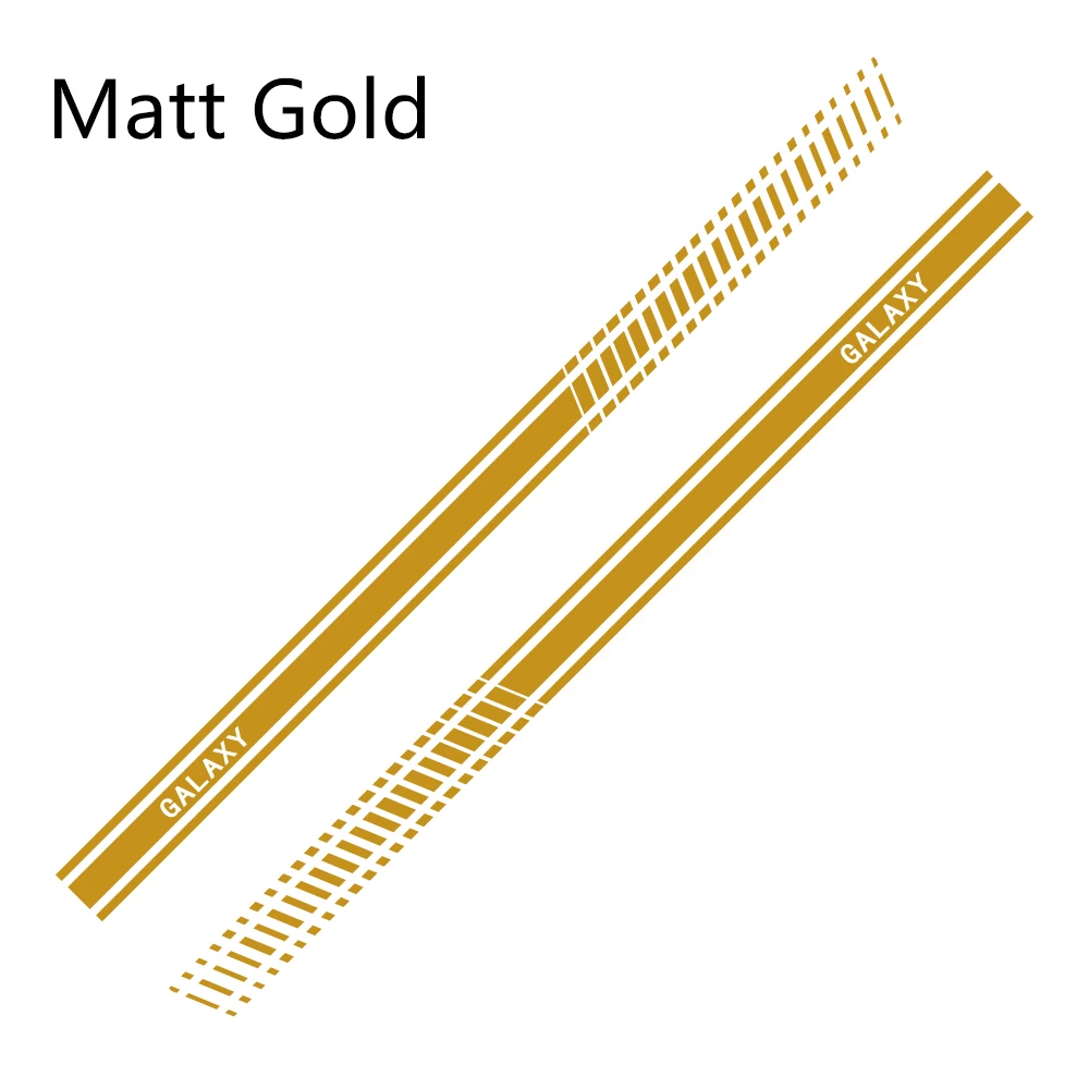 2 шт. автомобильные длинные боковые полосы наклейки для Ford Galaxy Автомобильная виниловая пленка Стайлинг украшения наклейки автомобильные принадлежности для тюнинга - Название цвета: Matt Gold