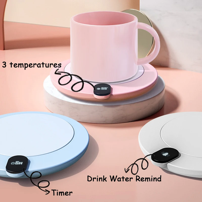Mug Warmer, 10W Insulated Cup Heater with Three Level, Anti Slip  Thermostatic Electric Cup Warmer, Adjustable Beverage Warmer Pot, Mug  Heating Plate, Constant Temperature Coaster for Travel